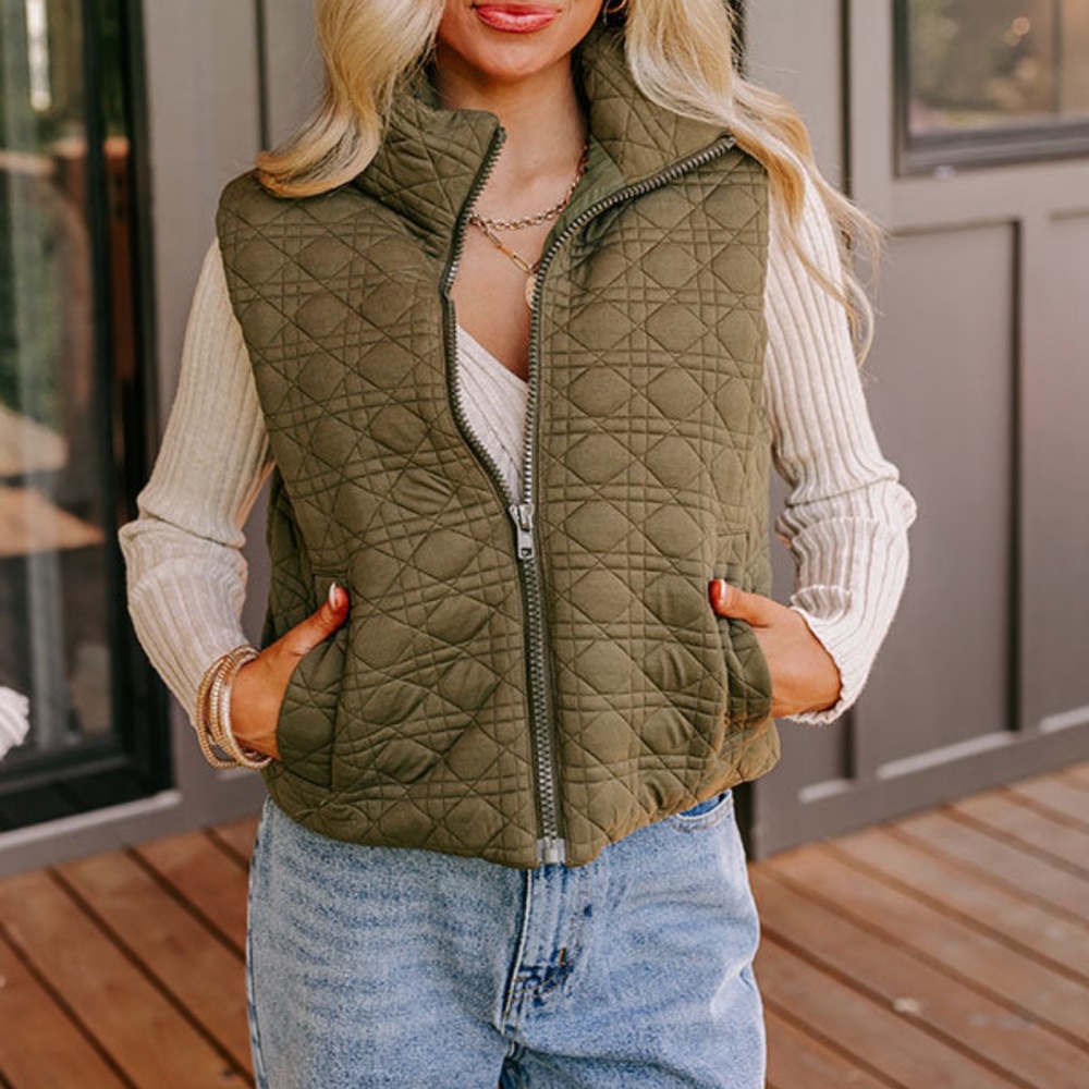 Entro Khaki Quilted Vest